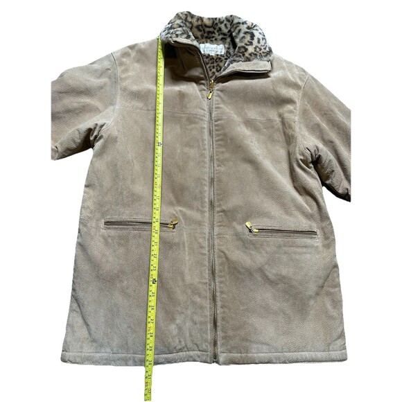 Vintage Jones New York Sport Coat Women’s Large Suede Leather Penny Lane 90s - Picture 10 of 11